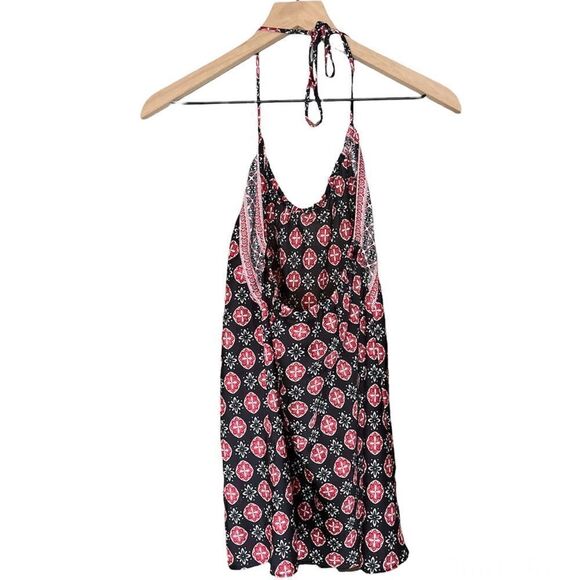 Loft Women’s Sleeveless Halter Top in Black and Red Size Small - Picture 2 of 7